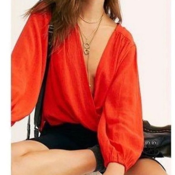 Free People Check On It Wrap Top - Picture 2 of 10